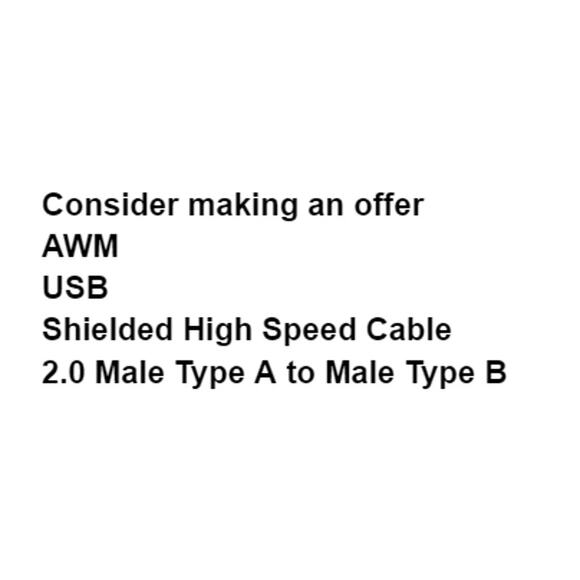 AWM USB Shielded High Speed Cable 2.0 Male Type A to Male Type B White - Picture 2 of 11